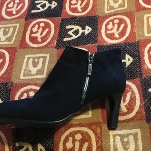 Black suede bootie